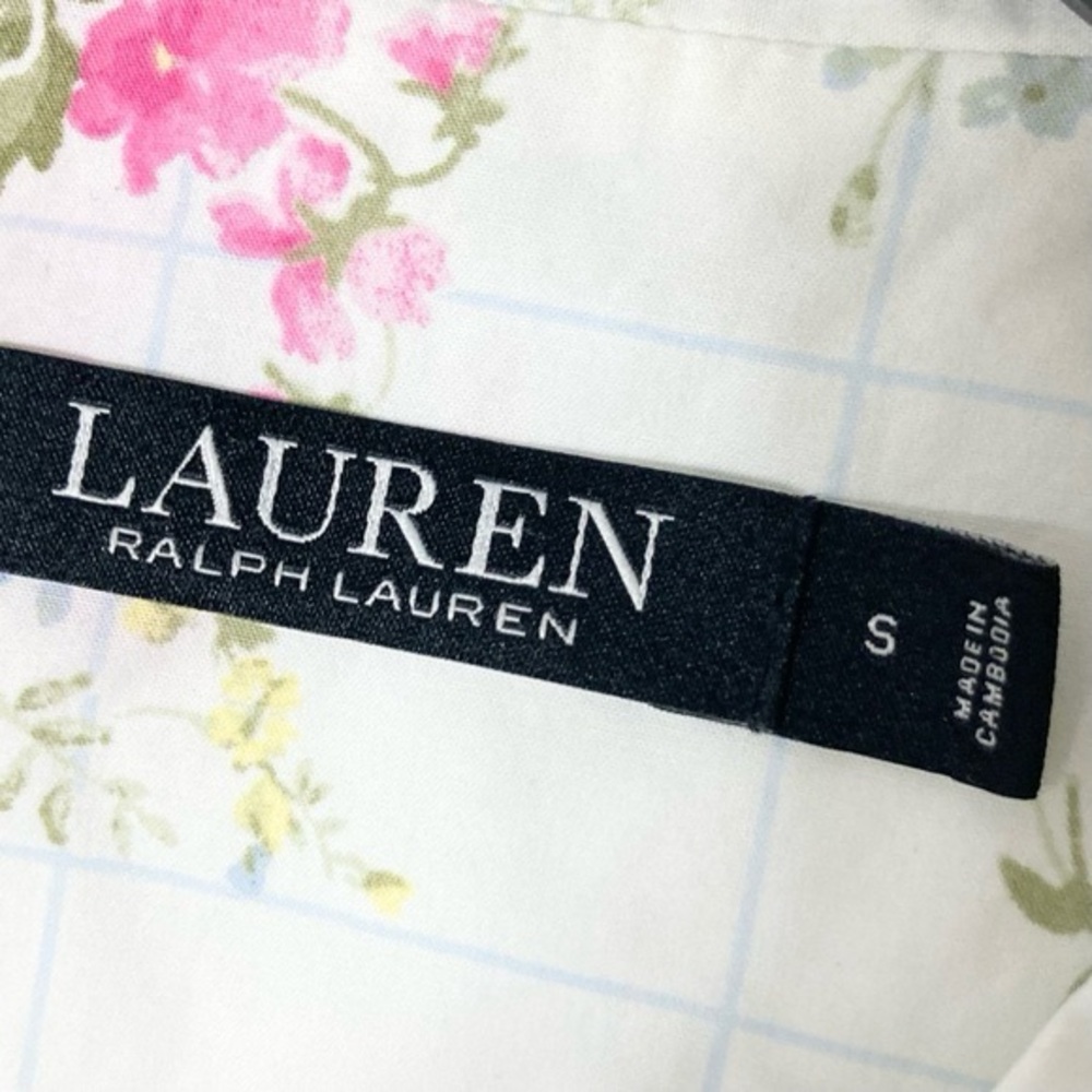 Nwot Lauren Ralph Lauren Floral Printed Pajama Shirt Top Size S Logo Embroidery - Picture 3 of 7